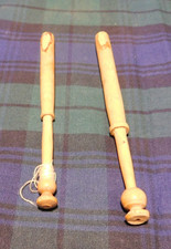2 antique wooden lace bobbins