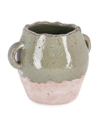 Flower Vase, Rustic Green Urn