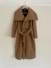 ZARA Manteco Camel Wrap Coat Belted Double Breasted – Size S