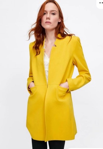 Zara new yellow inverted lapel - zara,