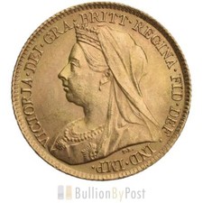 Gold Half Sovereign Victoria Old Head