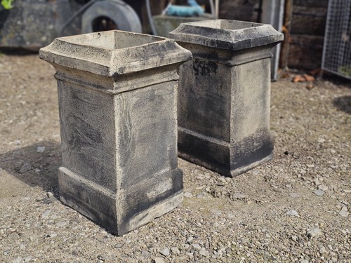 Pair buff terracotta victorian - pair,
