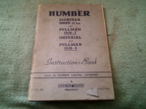 Humber snipe p and - 27, h.p.