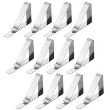 Table Cloth Clips x12 NEW Adjustable High Quality Silver Metal Holders by TRIXES