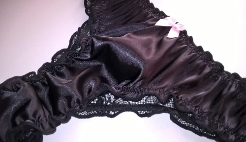 Sexy black satin lace - black,