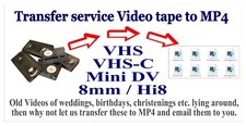 NTSC USA HI8 VIDEO TAPE TO mp4 DIGITAL TRANSFER SERVICE 8mm email file DOWNLOAD