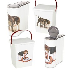 Dog Cat Pet Food Storage Container Box Bucket Bin Table Top Kitchen Cereal Style