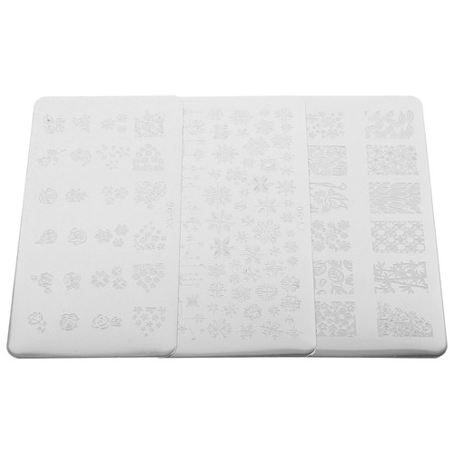 3pcs white nail - 3pcs, stamping