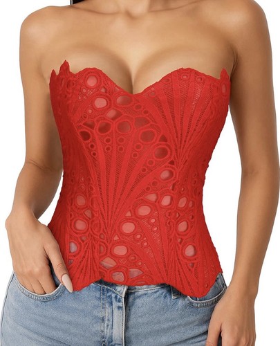 Lace overbust corset - lace-up,