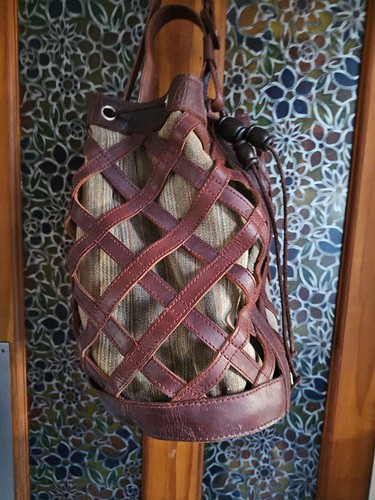 Leather duffle bag with - bag,