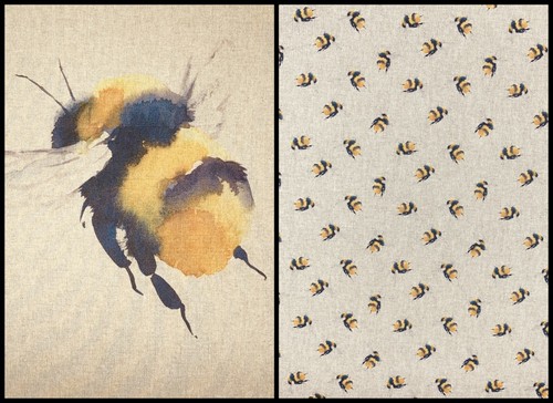 Bee fabric panel - for, cushions