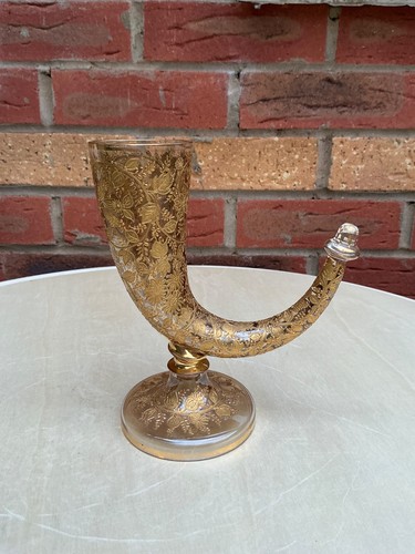 Antique moser glass - glass, gilded