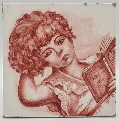 Antique fireplace tile - fireplace, minton