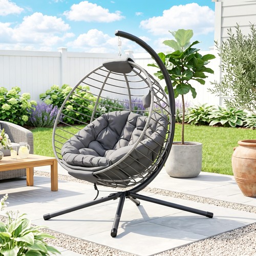 Cushioned rattan hanging - cushioned,