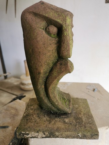 The half face - half, stone