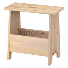 New IKEA PERJOHAN Wood Stool with Storage Solid Pine Multi-purpose
