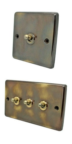 Aged antique brass toggle - aged,