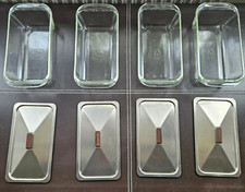 Hostess Trolley Serving Glass Dishes with Original Lids x 4 - Pyrex