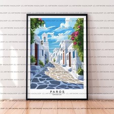Greek Island Street Unframed