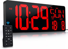 Large Digital Wall Clock with Remote Control 17.2" LED Large Display Timer with 
