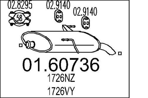 Mts 60736 muffler - 01.60736,
