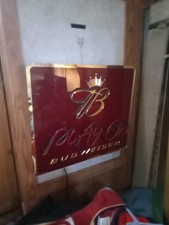 Rare Budweiser Play On Neon Sign 22x25 Inches Man Cave Decor