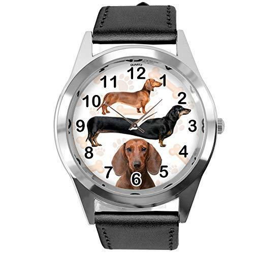 Black leather round watch for - round,