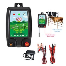 Electric Fence Energiser 12V 230V Powered 2J Output 10km Range Fencing Kit UK