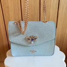 Dune Chain Strap Mini Bag Bug Embellishment Gold Silvery Blue Christmas RRP £60