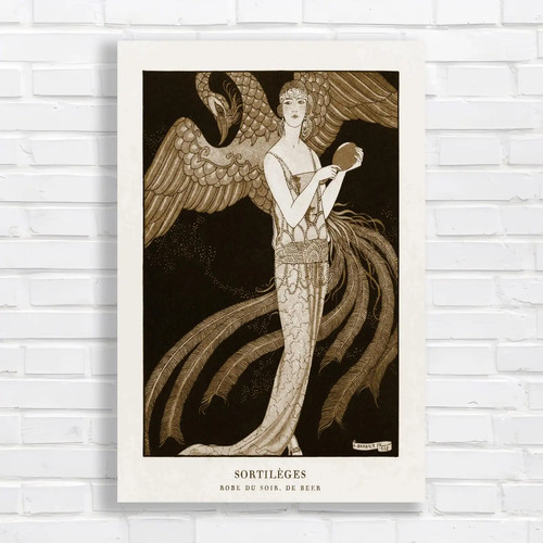 Whimsical deco angel sepia - deco,
