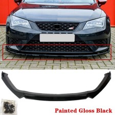 FIT FOR SEAT LEON 5F MK3 2013-2020 FORNT BUMPER LIP SPOILER SPLITTER GLOSS BLACK