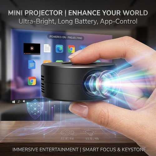 Smart mini projector 1080p - hd,