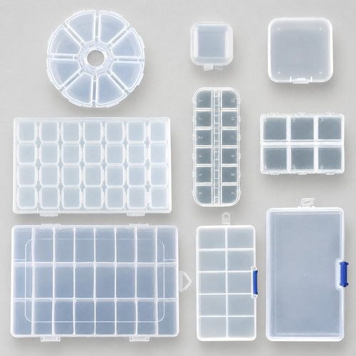 Clear plastic bead - storage, box