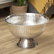 Ribbed Stainless Steel Champagne Bowl Large Alcohol Wine Beer Bottle Ice Bucket