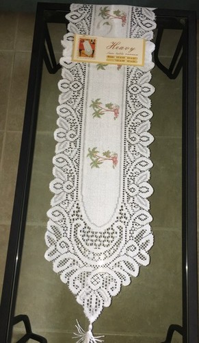 Lace tassel table - lace, cloth