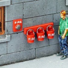 Model Railway Fire Buckets -  OO Gauge Fire Bell - 1:76 Hornby Scale Scenery