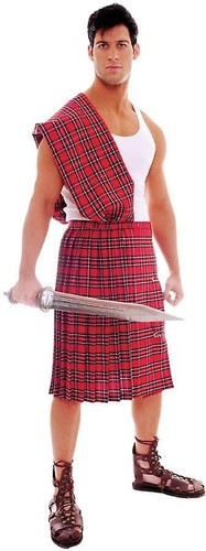 Men scottish kilt warrior - men's,