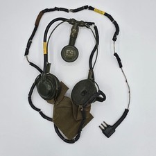WW2 British Army Radio Headset YA5000 YA7225 ZA33858 w/ Boom Mic – Rare Variant