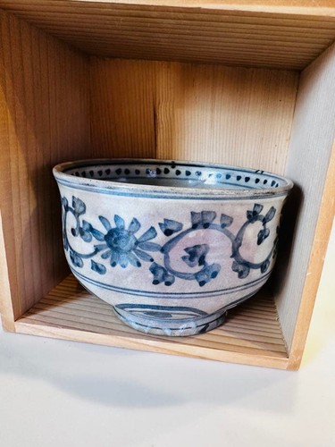 Japanese tea bowl sometsuke - japanese,