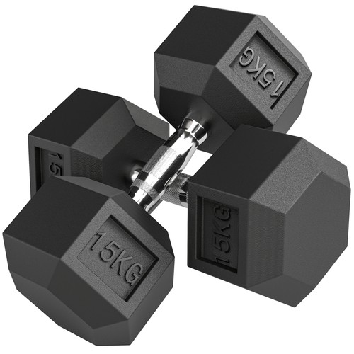 Homcom 2x15kg rubber - 2x15kg,