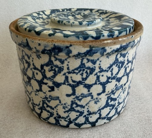 Antique blue spongeware - blue,