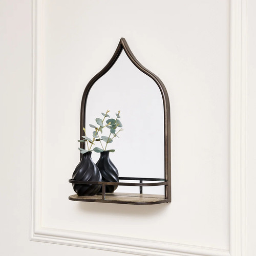 Rustic metal arched mirror - rustic,