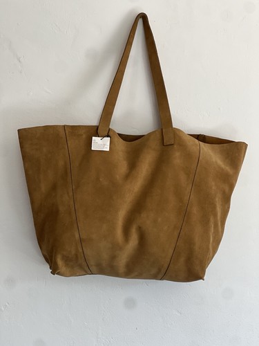 Zara leather brown shopper bag - zara,