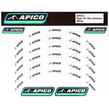 APICO TRIALS BIKE WHEEL RIM STICKER DECALS. TOP QUALITY. **WHITE** FRONT & REAR!