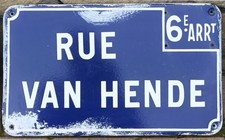 Old French enamel street road