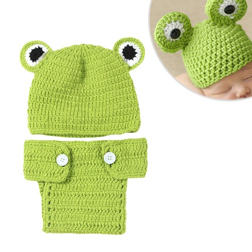Green baby photo props - green, knitted