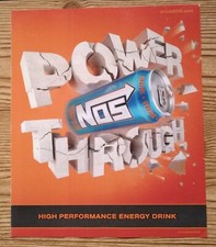 2010 Nos Energy Drink Blue Can Photo Power Through Promo Vintage Print Ad Poster