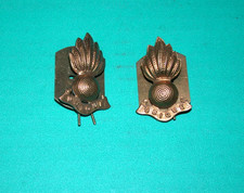 Military Badge: Pair of Brass Collar Dogs: Ubique