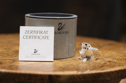 Swarovski silver crystal mouse - silver,