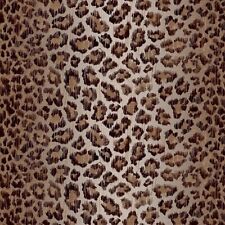 Velvet Leopard Pantha Fabric BLACK TAN Fibre Naturelle Curtain Blind Upholstery